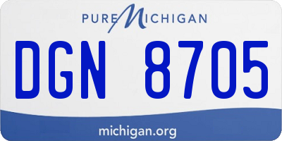 MI license plate DGN8705