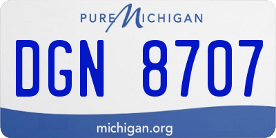 MI license plate DGN8707