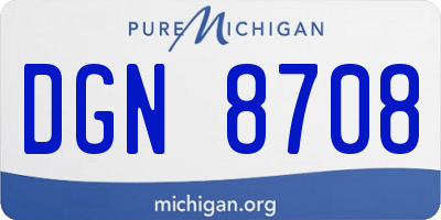 MI license plate DGN8708