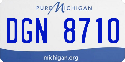 MI license plate DGN8710