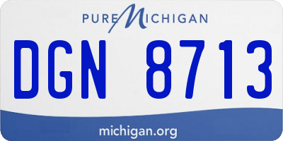 MI license plate DGN8713