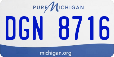 MI license plate DGN8716
