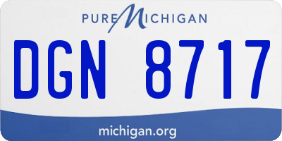 MI license plate DGN8717