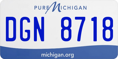 MI license plate DGN8718