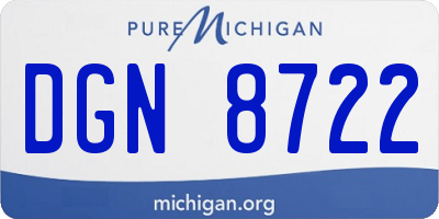 MI license plate DGN8722