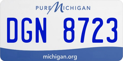 MI license plate DGN8723