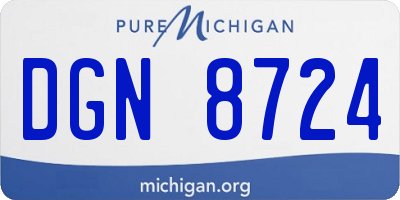 MI license plate DGN8724