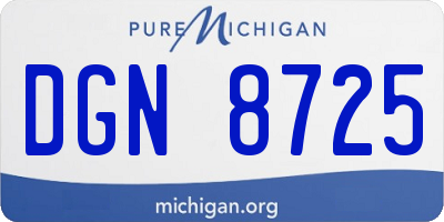 MI license plate DGN8725