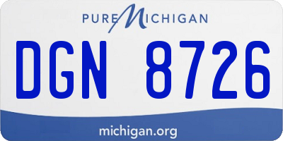 MI license plate DGN8726
