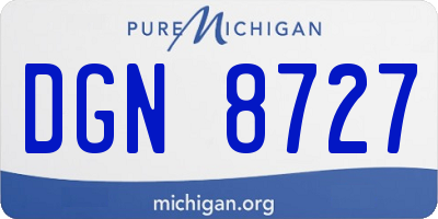 MI license plate DGN8727