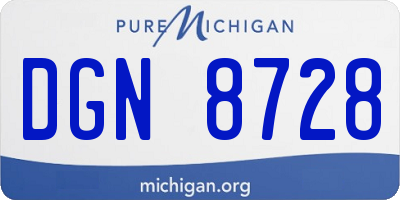 MI license plate DGN8728