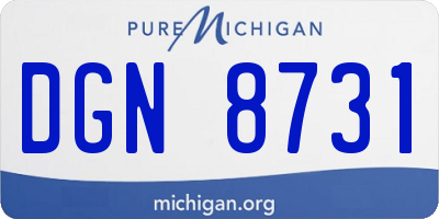 MI license plate DGN8731