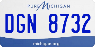 MI license plate DGN8732