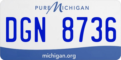 MI license plate DGN8736