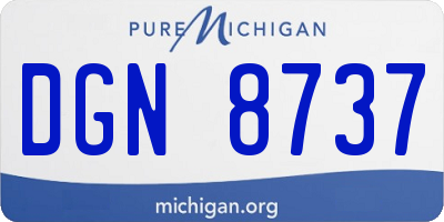 MI license plate DGN8737