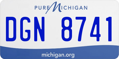 MI license plate DGN8741