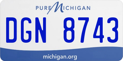 MI license plate DGN8743