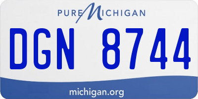 MI license plate DGN8744