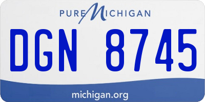 MI license plate DGN8745