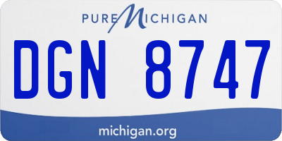 MI license plate DGN8747