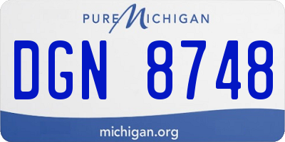 MI license plate DGN8748