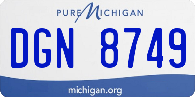 MI license plate DGN8749