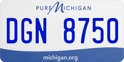 MI license plate DGN8750