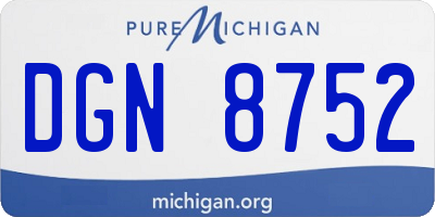 MI license plate DGN8752