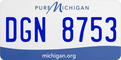 MI license plate DGN8753