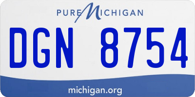 MI license plate DGN8754