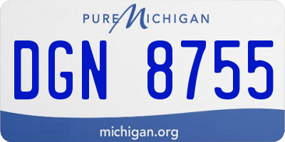 MI license plate DGN8755