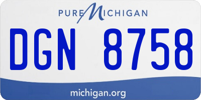 MI license plate DGN8758