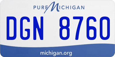 MI license plate DGN8760