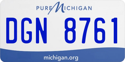MI license plate DGN8761