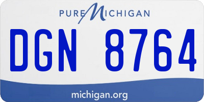 MI license plate DGN8764