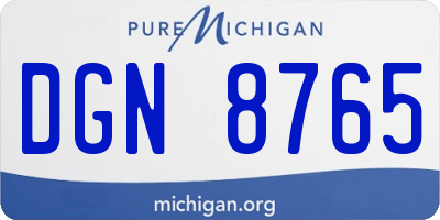 MI license plate DGN8765