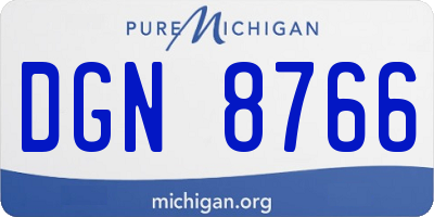 MI license plate DGN8766