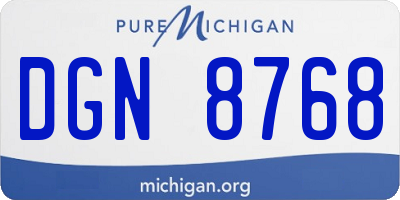MI license plate DGN8768