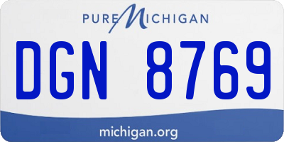 MI license plate DGN8769