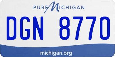 MI license plate DGN8770