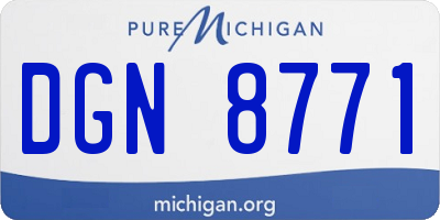 MI license plate DGN8771