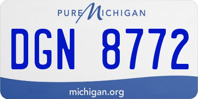 MI license plate DGN8772