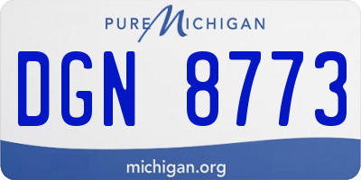 MI license plate DGN8773