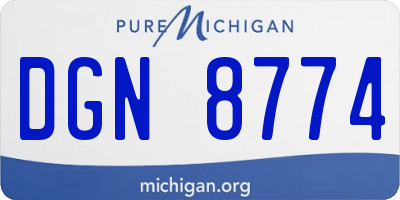 MI license plate DGN8774