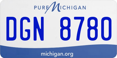 MI license plate DGN8780