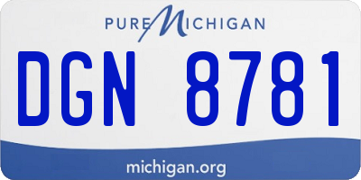 MI license plate DGN8781