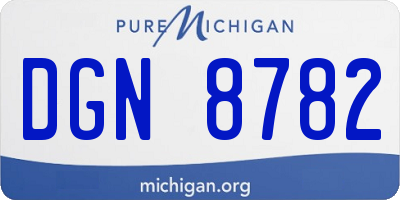 MI license plate DGN8782