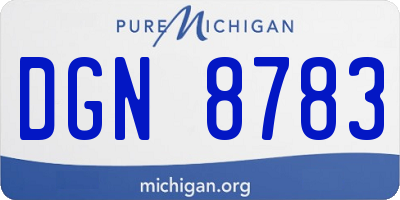 MI license plate DGN8783