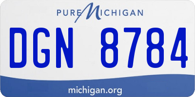 MI license plate DGN8784