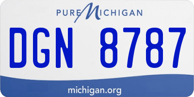 MI license plate DGN8787